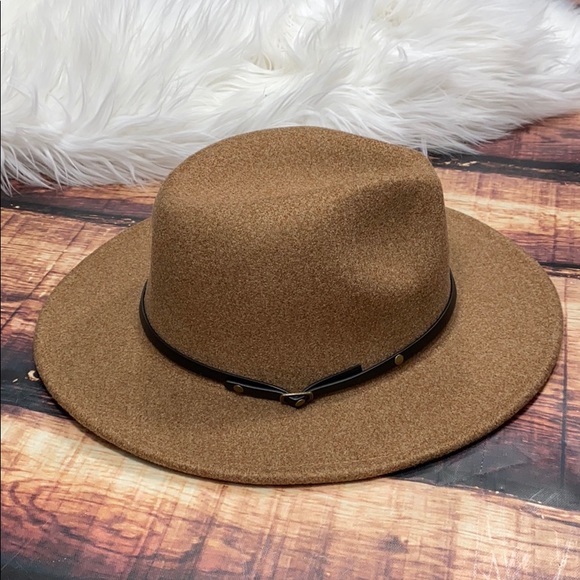 Mocha Brown Panama Hat Felt Fedora - Picture 2 of 7